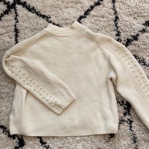 Pearl accent turtle neck sweater